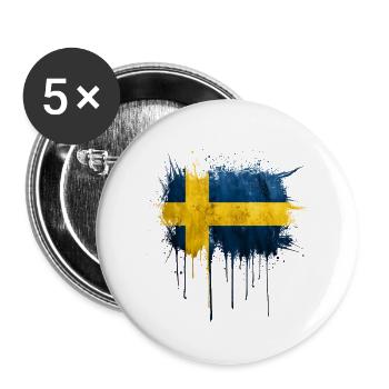 Graffiti sweden flag - Buttons groß 56 mm (5er Pack) - Weiß - Vorne