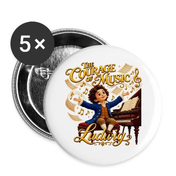 Beethoven – Der Mut der Musik - Buttons groß 56 mm (5er Pack) - Weiß - Vorne