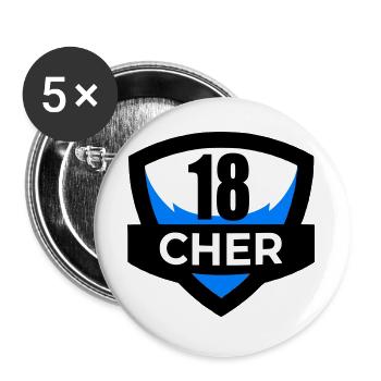 18 Teuer - Buttons groß 56 mm (5er Pack) - Weiß - Vorne