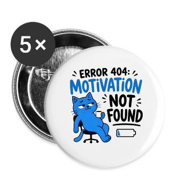 FEHLER 404: MOTIVATION NICHT GEFUNDEN – Chat Geek - Buttons groß 56 mm (5er Pack) - Weiß - Vorne