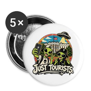 Alien Selfie – Just Tourists - Buttons groß 56 mm (5er Pack) - Weiß - Vorne