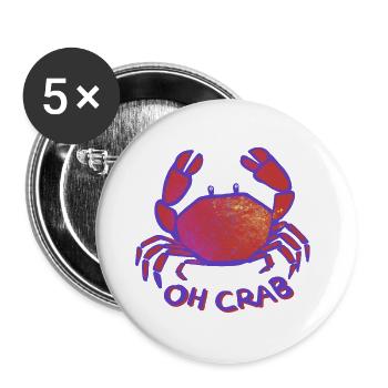 Oh Crab  - Buttons groß 56 mm (5er Pack) - Weiß - Vorne