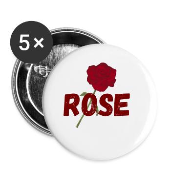 Crimson Rose Bold Schriftart - Buttons groß 56 mm (5er Pack) - Weiß - Vorne