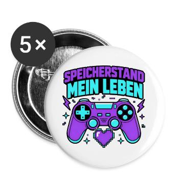 Speicherstand mein Leben Retro Gamer Controller - Buttons groß 56 mm (5er Pack) - Weiß - Vorne