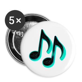 futuristische musiknoten - Buttons groß 56 mm (5er Pack) - Weiß - Vorne