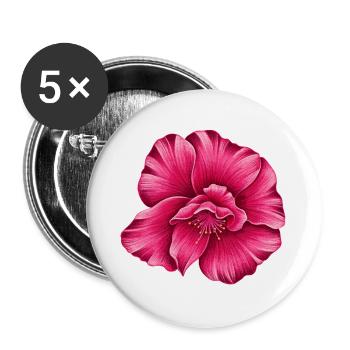 oleander blüte - Buttons groß 56 mm (5er Pack) - Weiß - Vorne