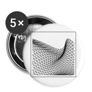 Geometrische Wellenlandschaft - Buttons groß 56 mm (5er Pack) - Weiß - Vorne