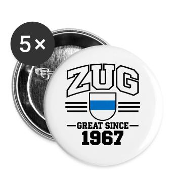 ZUG GREAT SINCE 1967 - Buttons groß 56 mm (5er Pack) - Weiß - Vorne