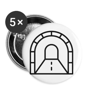 Straßentunnellinien-Symbol - Buttons groß 56 mm (5er Pack) - Weiß - Vorne