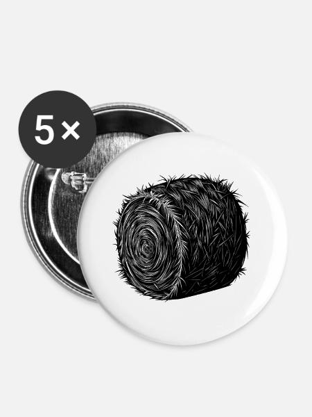 Heuballe - Buttons groß 56 mm (5er Pack) - Weiß