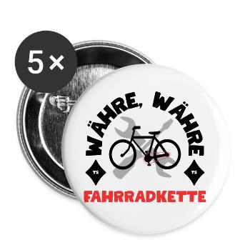 WÄHRE WÄHRE FAHRRADKETTE - Buttons groß 56 mm (5er Pack) - Weiß - Vorne