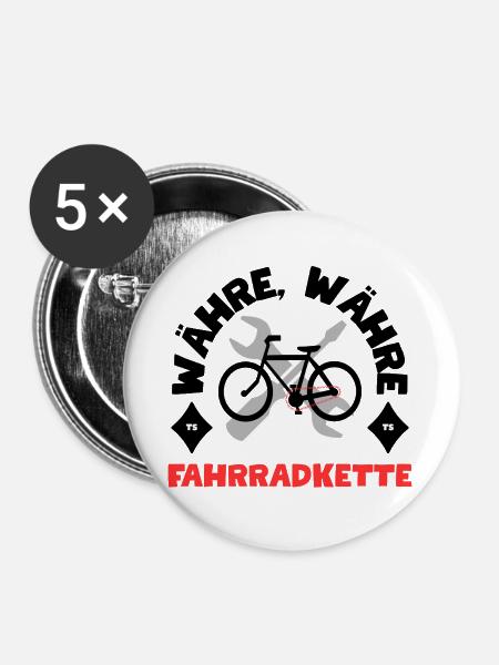 WÄHRE WÄHRE FAHRRADKETTE - Buttons groß 56 mm (5er Pack) - Weiß
