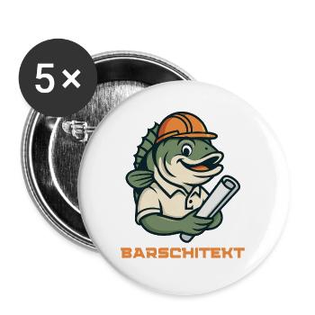BARSCHITEKT  - Buttons groß 56 mm (5er Pack) - Weiß - Vorne