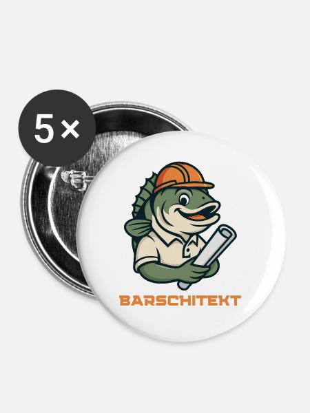 BARSCHITEKT  - Buttons groß 56 mm (5er Pack) - Weiß