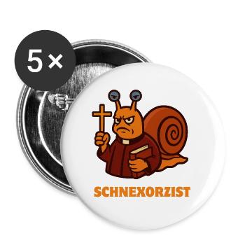 SCHNEXORZIST  - Buttons groß 56 mm (5er Pack) - Weiß - Vorne