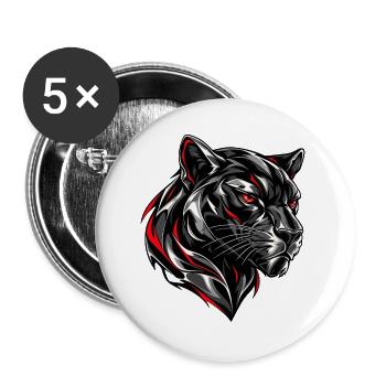 Chrome Panther - Buttons groß 56 mm (5er Pack) - Weiß - Vorne