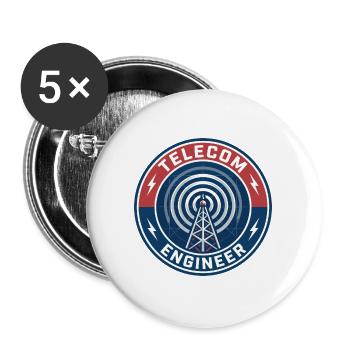 Telekommunikationsingenieur Sendeturm-Abzeichen-Geschenk - Buttons groß 56 mm (5er Pack) - Weiß - Vorne