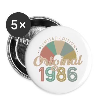 40. Geburtstag, 40 Jahre - Buttons groß 56 mm (5er Pack) - Weiß - Vorne