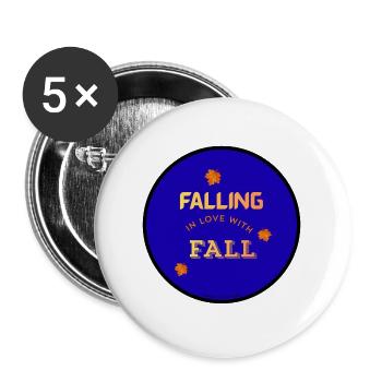 Verliebt in FALL - Buttons groß 56 mm (5er Pack) - Weiß - Vorne