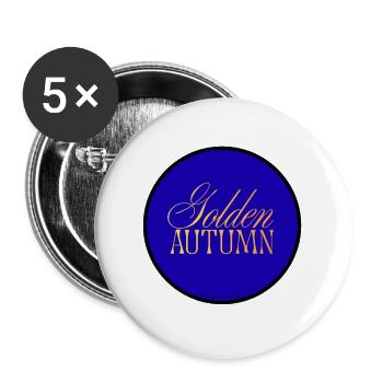 Goldener Herbst - Buttons groß 56 mm (5er Pack) - Weiß - Vorne