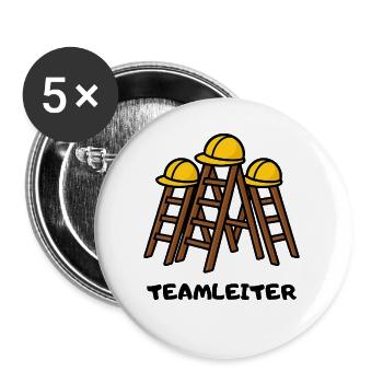 TEAMLEITER  - Buttons groß 56 mm (5er Pack) - Weiß - Vorne