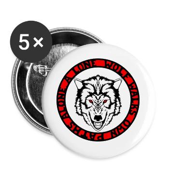 Rote Augen in einem schwarzen Kreis der Inschrift - Buttons groß 56 mm (5er Pack) - Weiß - Vorne