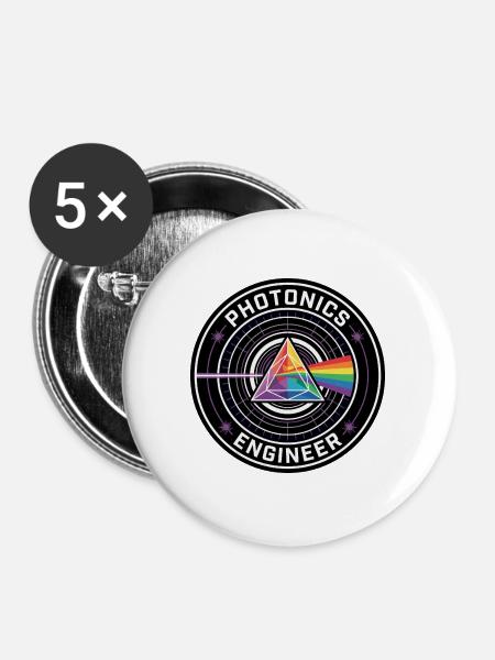 Photonikingenieur optisches Prismenabzeichen Geschenk - Buttons groß 56 mm (5er Pack) - Weiß