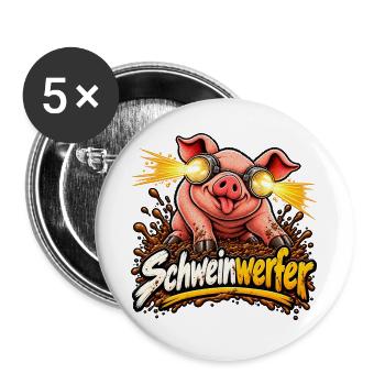Schweinwerfer - Buttons groß 56 mm (5er Pack) - Weiß - Vorne