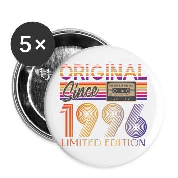 30. Geburtstag, 30 Jahre - Buttons groß 56 mm (5er Pack) - Weiß - Vorne