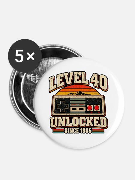 Level 40 Entsperrter Retro-Controller - Buttons groß 56 mm (5er Pack) - Weiß