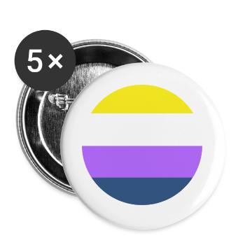 Pride Flagge wickinger - Buttons groß 56 mm (5er Pack) - Weiß - Vorne
