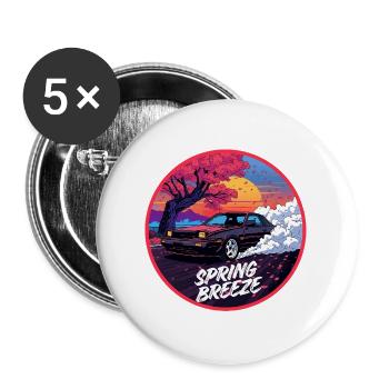 Spring Breeze Kirsch-Performance - Buttons groß 56 mm (5er Pack) - Weiß - Vorne