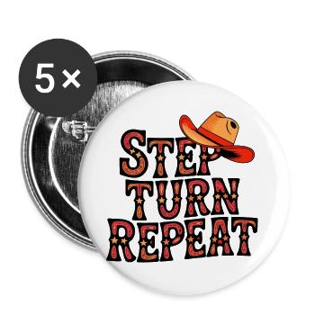 Country Dance - Buttons groß 56 mm (5er Pack) - Weiß - Vorne