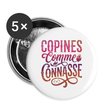 Freundinnen als - Buttons groß 56 mm (5er Pack) - Weiß - Vorne