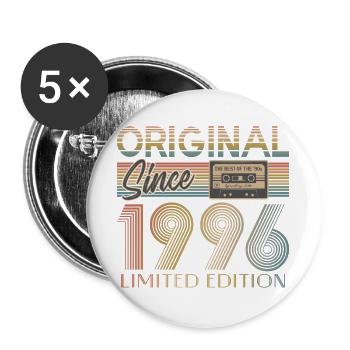 30. Geburtstag, 30 Jahre - Buttons groß 56 mm (5er Pack) - Weiß - Vorne