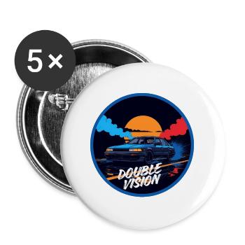 Double Vision Performance Limousine - Buttons groß 56 mm (5er Pack) - Weiß - Vorne