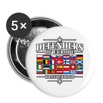 VERTEIDIGER EUROPAS - Buttons groß 56 mm (5er Pack) - Weiß - Vorne