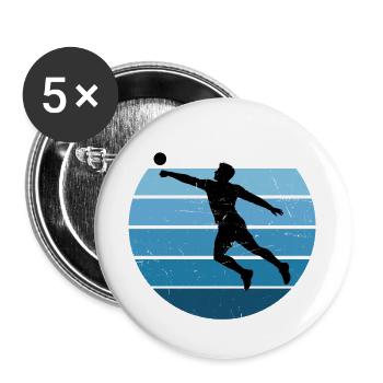 Faustballspielen Geschenk für ein Fistball-Spieler - Buttons groß 56 mm (5er Pack) - Weiß - Vorne