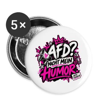 AfD? Nicht mein Humor - Buttons groß 56 mm (5er Pack) - Weiß - Vorne