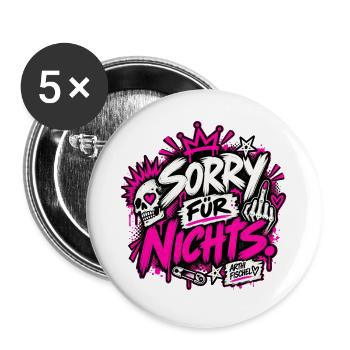 Sorry Für Nichts - Buttons groß 56 mm (5er Pack) - Weiß - Vorne