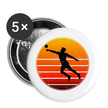 Geschenkidee für den Faustballspieler mit Fistball - Buttons groß 56 mm (5er Pack) - Weiß - Vorne