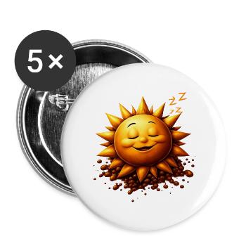 Schlafender Sonnenschein mit Bohnen - Buttons groß 56 mm (5er Pack) - Weiß - Vorne