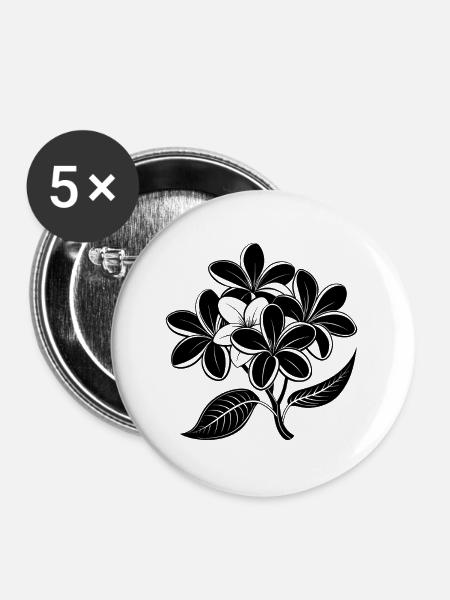 Frangipani - Buttons groß 56 mm (5er Pack) - Weiß