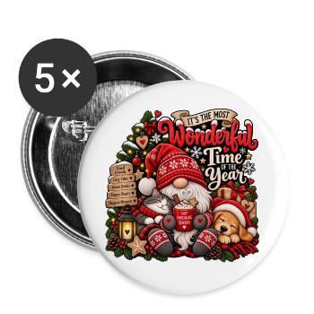 It’s the Most Wonderful Time of the Year - Buttons groß 56 mm (5er Pack) - Weiß - Vorne