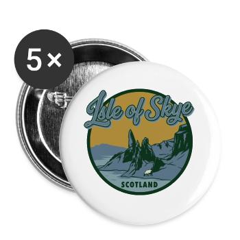 Isle of Skye, Schottland - Buttons groß 56 mm (5er Pack) - Weiß - Vorne
