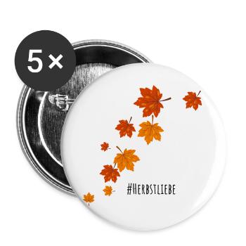 Herbstliche Laubspirale - Buttons groß 56 mm (5er Pack) - Weiß - Vorne