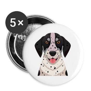 Braque d’Auvergne Jagdhund (Nah/Porträt) - Buttons groß 56 mm (5er Pack) - Weiß - Vorne