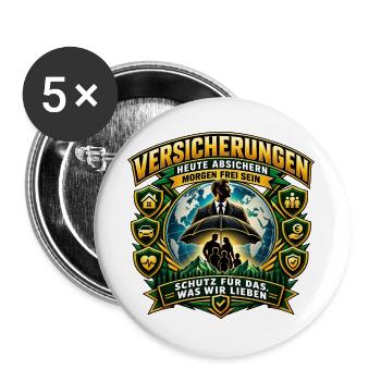 Versicherungsvertreter & Finanzberater | Finanzen  - Buttons groß 56 mm (5er Pack) - Weiß - Vorne