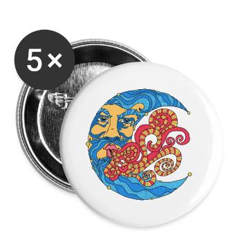 Windblower - Buttons groß 56 mm (5er Pack) - Weiß - Vorne