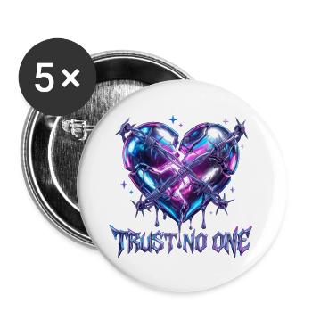 Trust No One - Y2K Liquid Chrome Barbed Wire Broke - Buttons groß 56 mm (5er Pack) - Weiß - Vorne